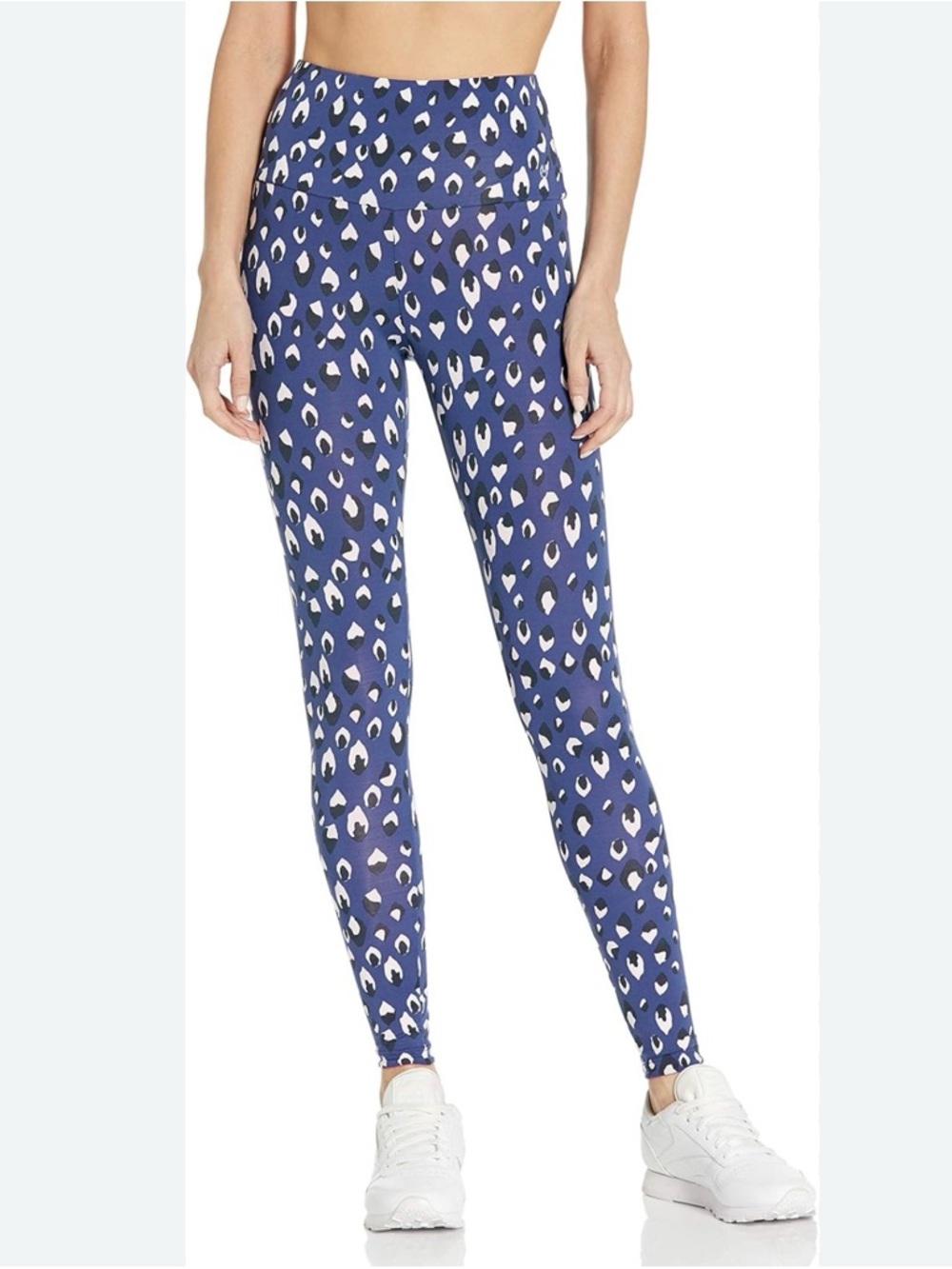 Maaji Blue Leopard-Spot Reversible High-Waist Leggings